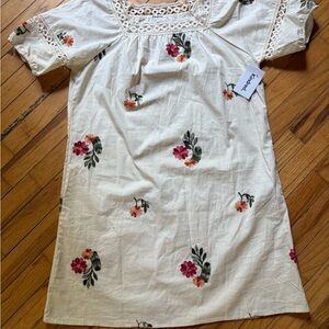 Embroidered Floral Casual Dress